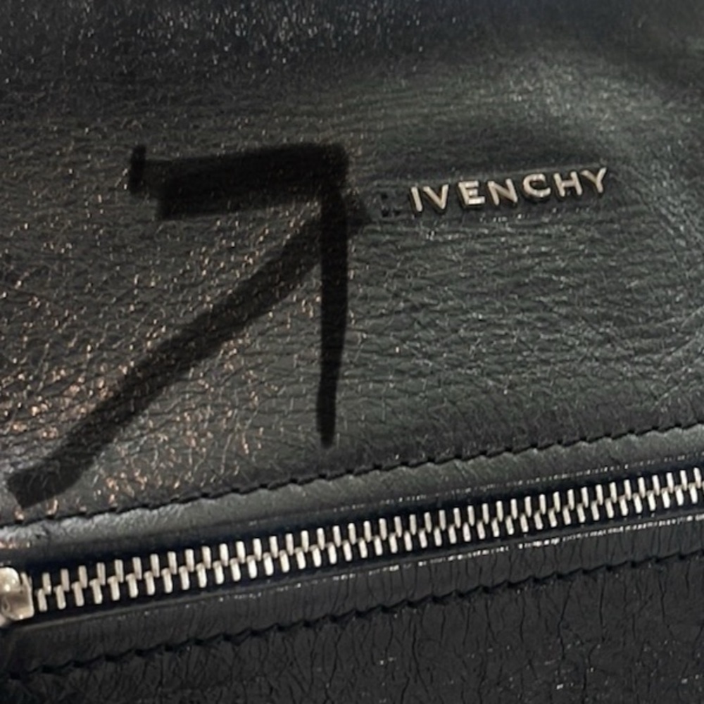 Givenchy Pandora black mini crossbody bag logo adjustable strap webbing w Flaws - Picture 3 of 17